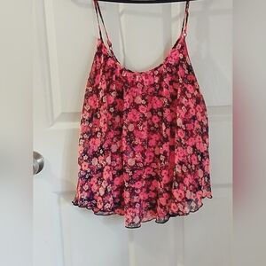 Express Pink Flowered Tank Top
